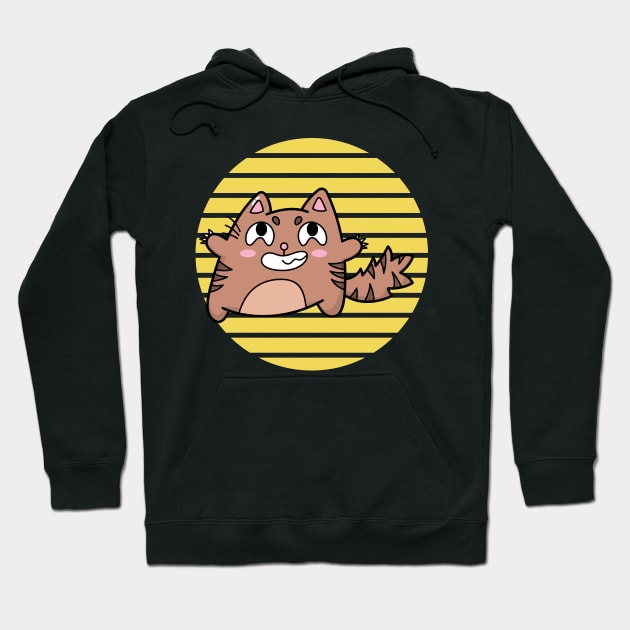 Cat Star Against Yellow Moon Hoodie by PosterpartyCo